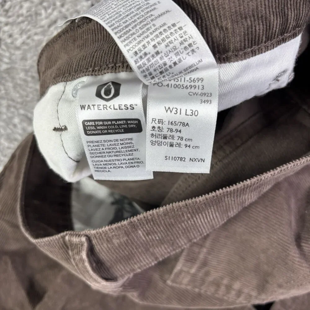 Levi 511 Corduroy Pants Lot Of 2 Mens 31x30 Preppy Stretch Designer Business